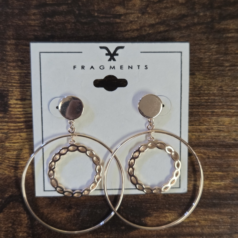 BOGO💖Fragments Goldtone Hoop Earrings